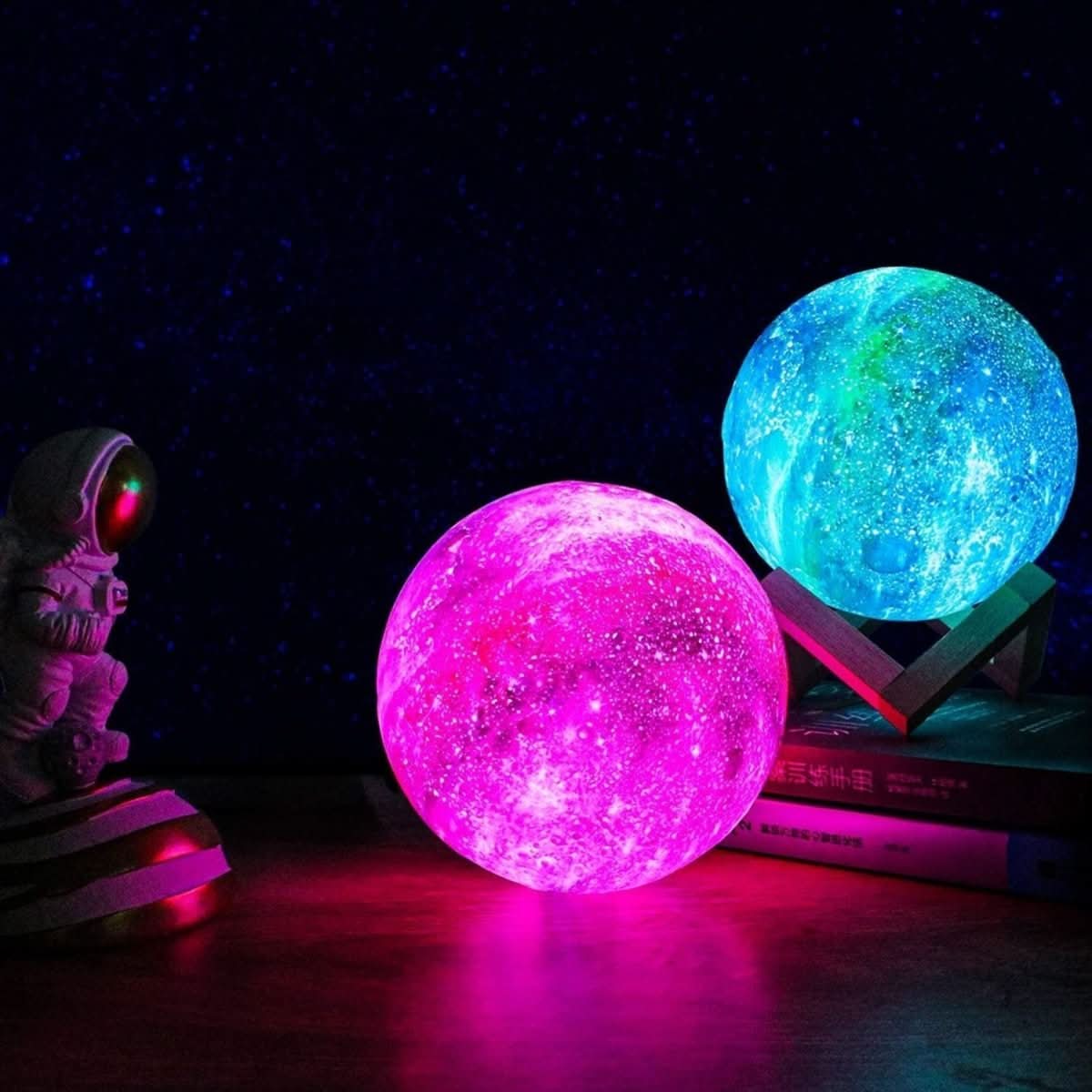 Moon Lamp 3D Lunar Design 16-Color Dimmable USB Rechargeable