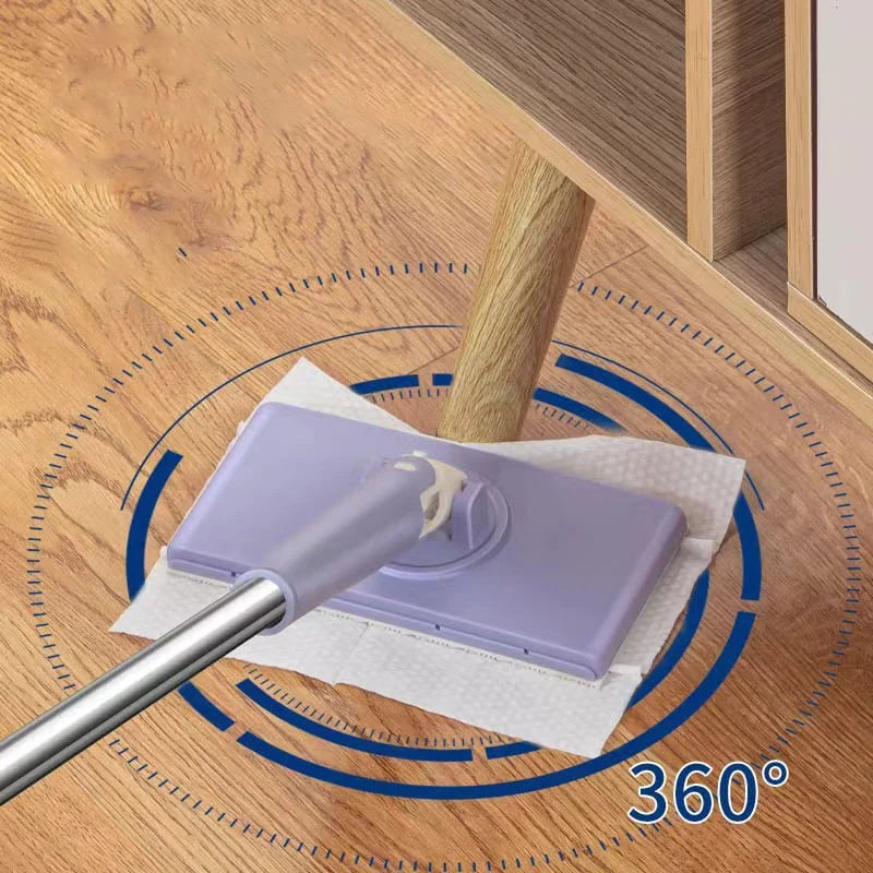 Mop Hands-Free Cloth Switching 360-Degree Swivel Head Foldable Handle