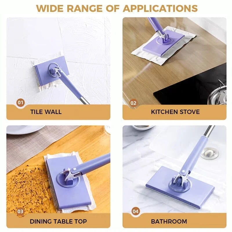 Mop Hands-Free Cloth Switching 360-Degree Swivel Head Foldable Handle