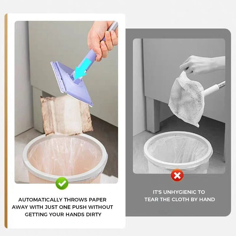 Mop Hands-Free Cloth Switching 360-Degree Swivel Head Foldable Handle