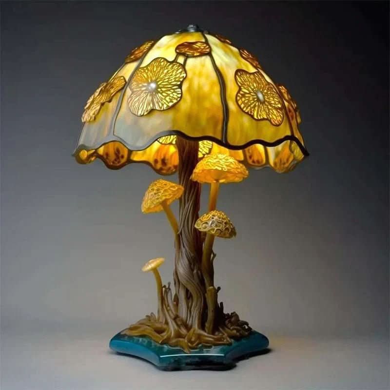 Mosaic Table Lamp Colorful Glass Warm Ambient Light