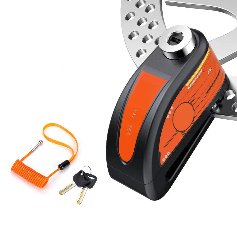 Motorcycle Disc Brake Lock Motion-Activated 120 dB Alarm IP67 Water-Resistant