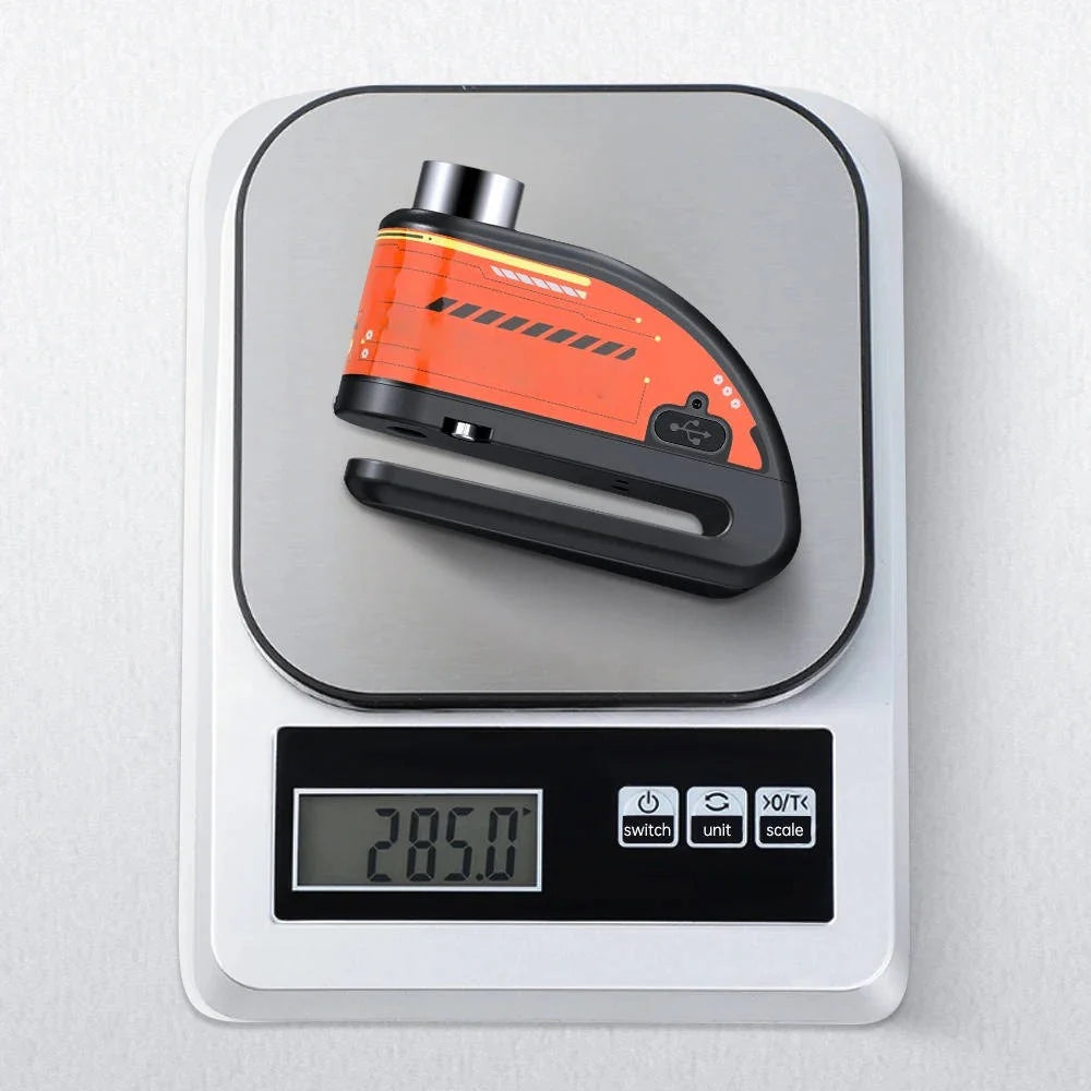 Motorcycle Disc Brake Lock Motion-Activated 120 dB Alarm IP67 Water-Resistant