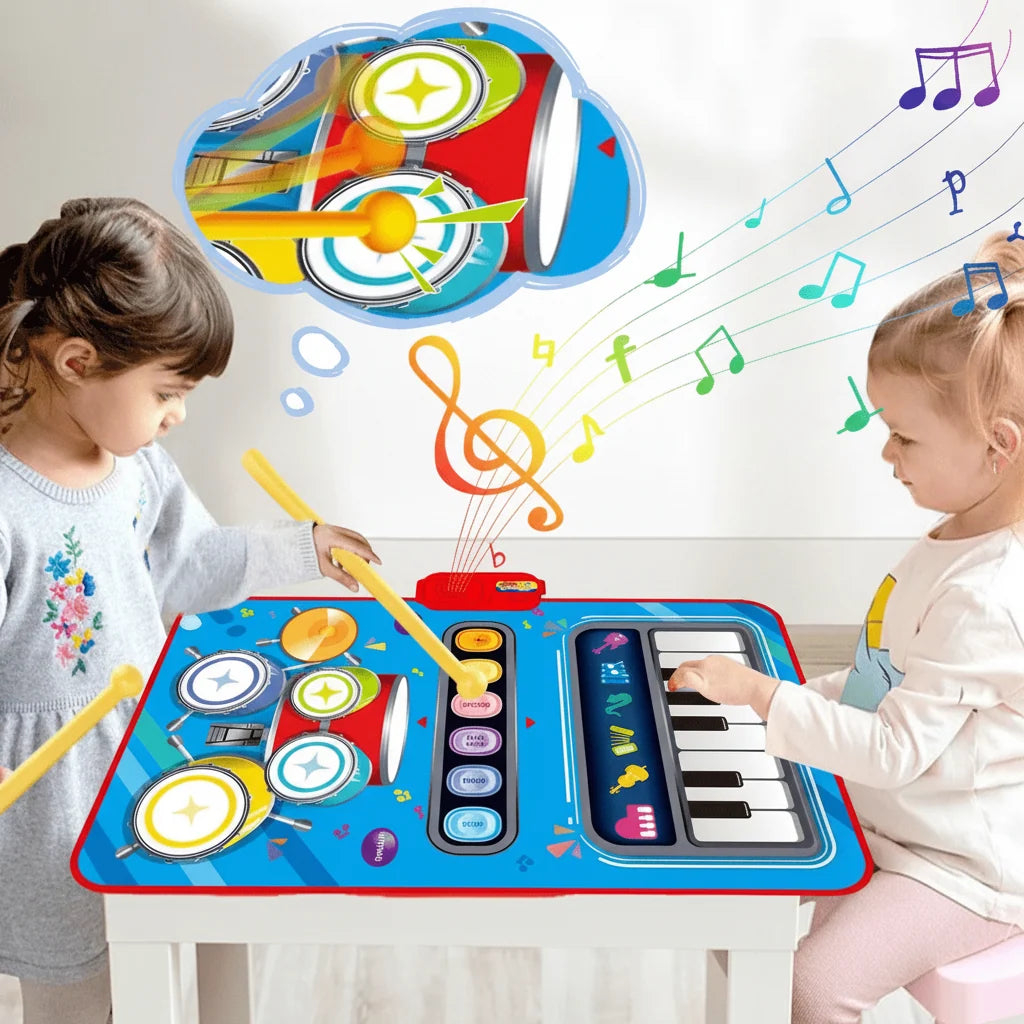 Musical Play Mat Five Instruments Adjustable Volume Non-Slip Design