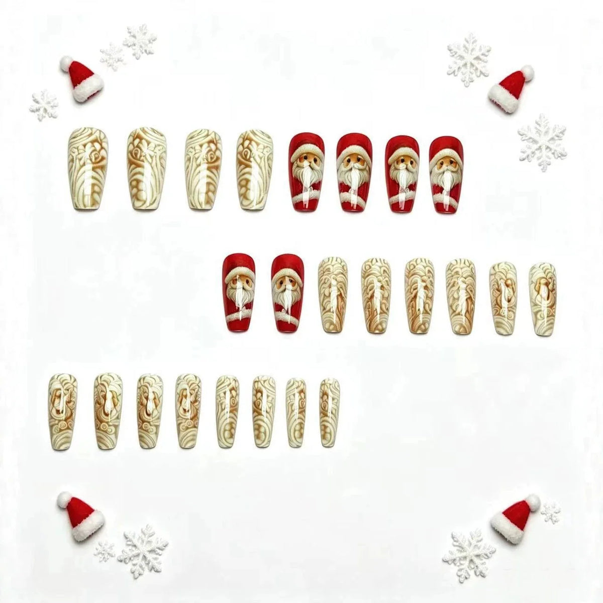 Nail Art Decorations 3D Christmas Designs Glossy Finish