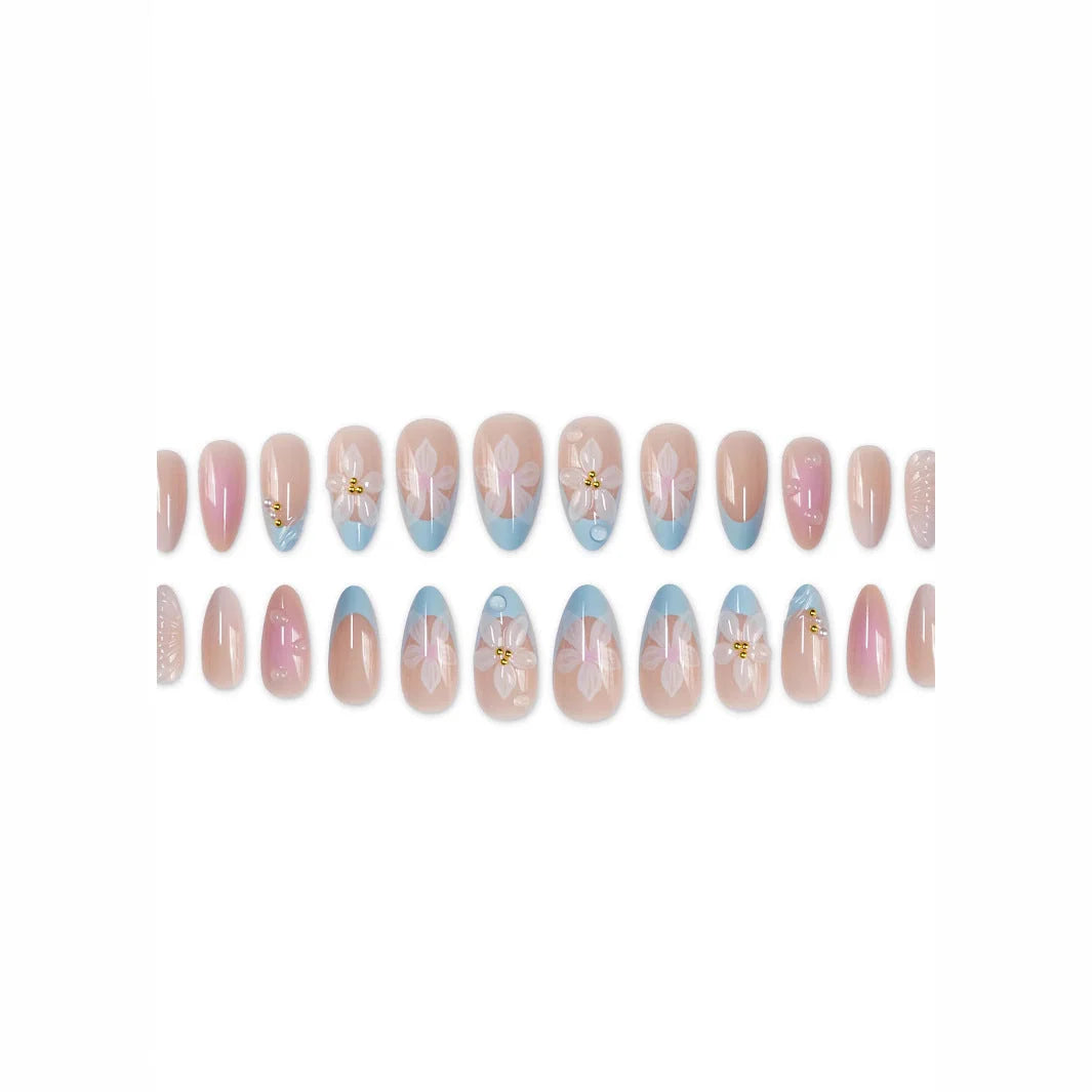Nail Art Decorations 3D Floral Silver