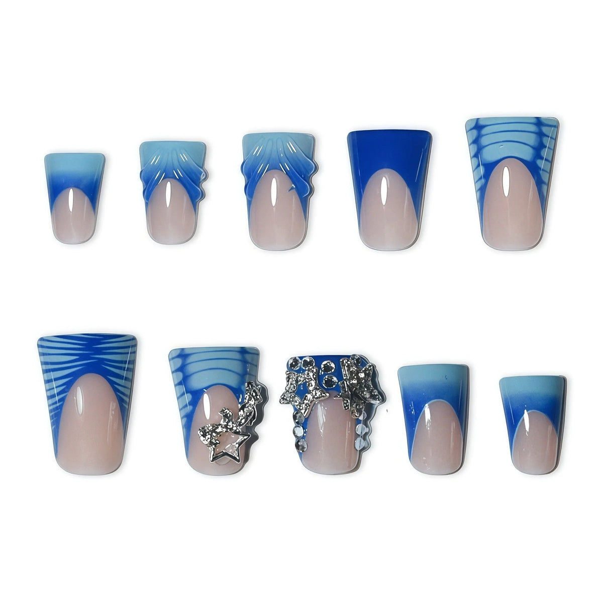 Nail Enhancements 3D Acrylic Silver Glossy Finish