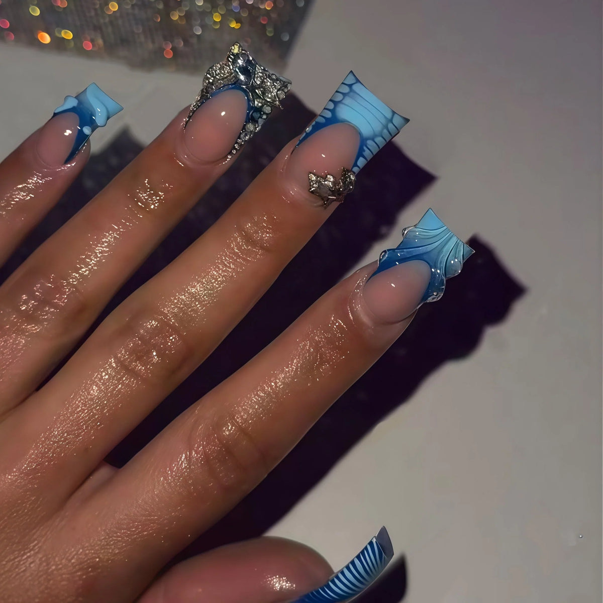 Nail Extensions 3D Embellished Ready to Apply