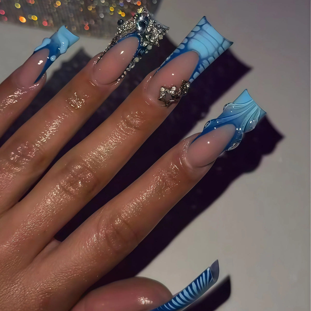 Nail Extensions 3D Embellished Ready to Apply