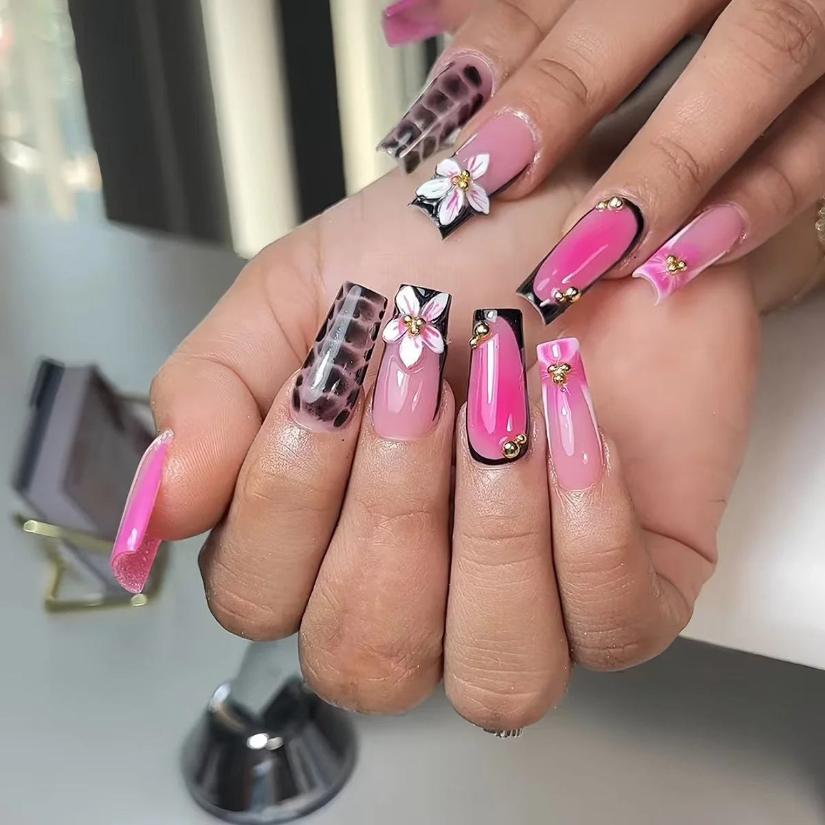 Nail Extensions 3D Floral Embellishments