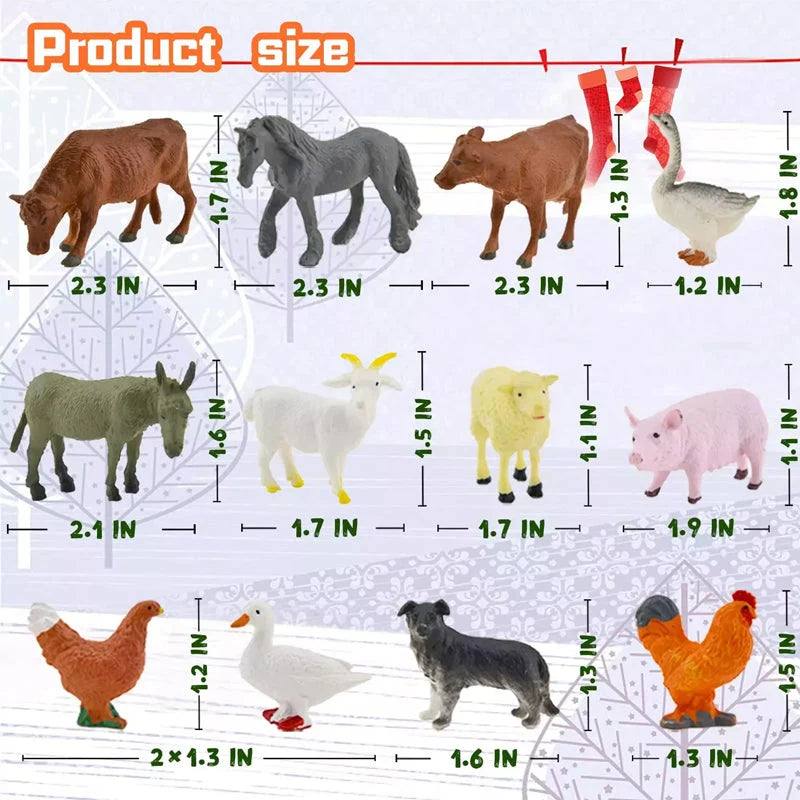 Nativity Advent Calendar 24 Figures Christmas Countdown