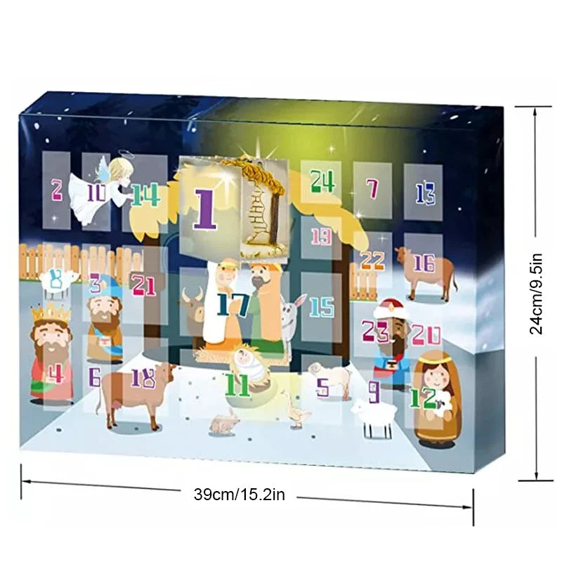 Nativity Advent Calendar 24 Figures Christmas Countdown