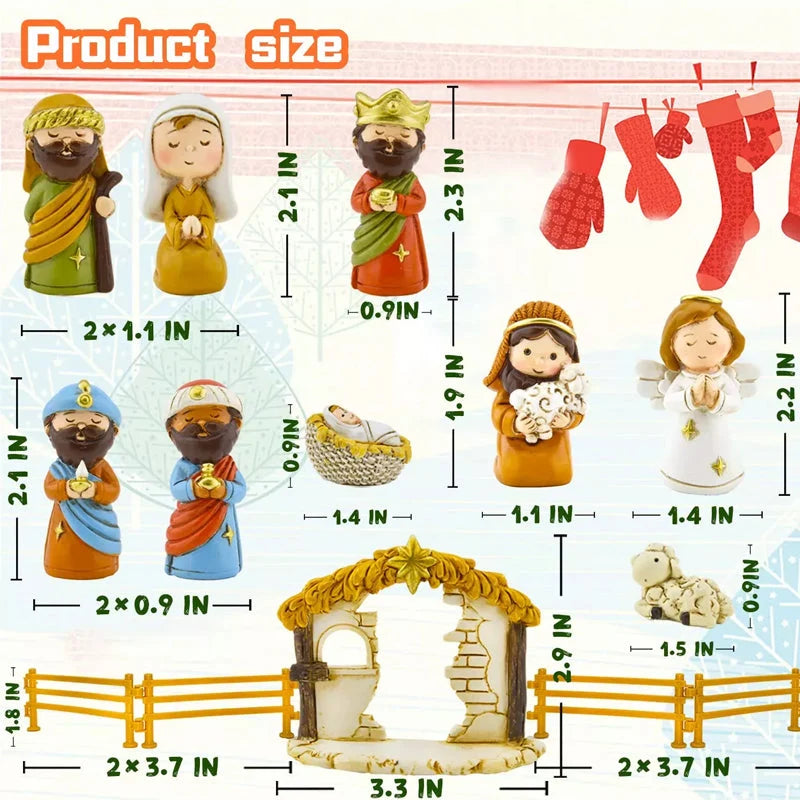Nativity Advent Calendar 24 Figures Christmas Countdown