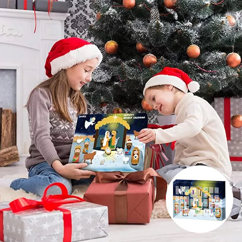 Nativity Advent Calendar 24 Figures Christmas Countdown