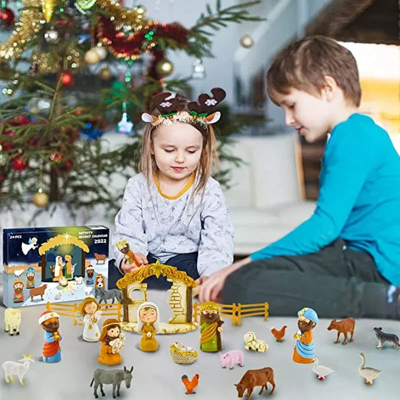 Nativity Advent Calendar 24 Figures Christmas Countdown