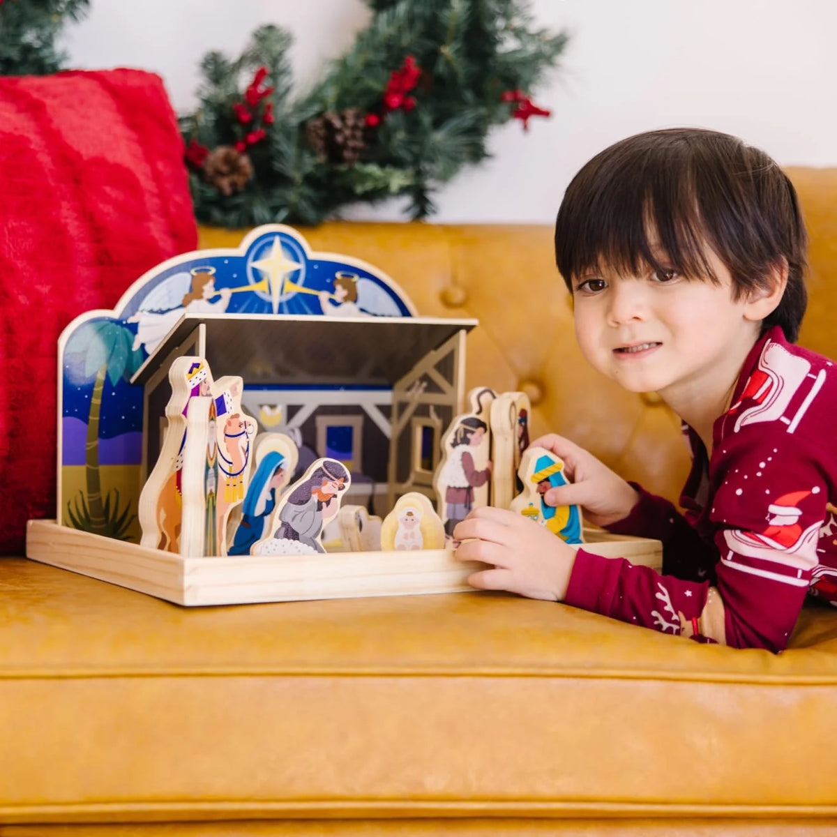Nativity Set Solid Wood 11 Pieces Tool-Free Stable