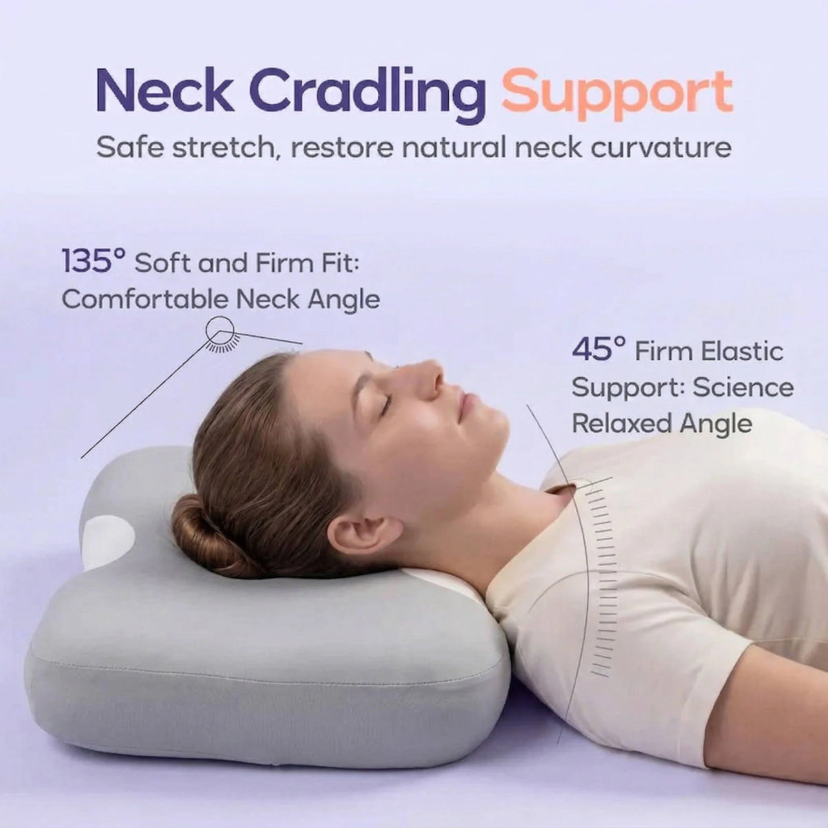 Neck Support Pillow Contoured Memory Foam Cooling Cover