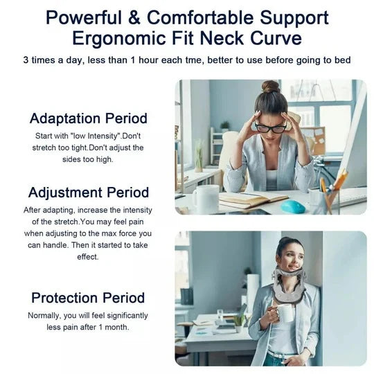 Neck Traction Stretcher Adjustable Height 3 Heat Levels
