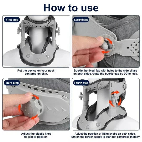 Neck Traction Stretcher Adjustable Height 3 Heat Levels