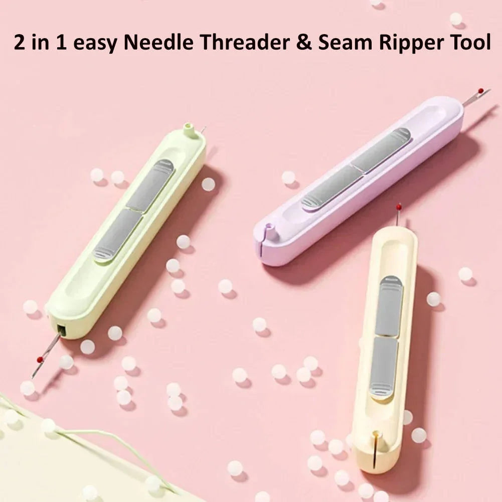 Needle Threader & Seam Ripper Dual-Ended Stainless Steel