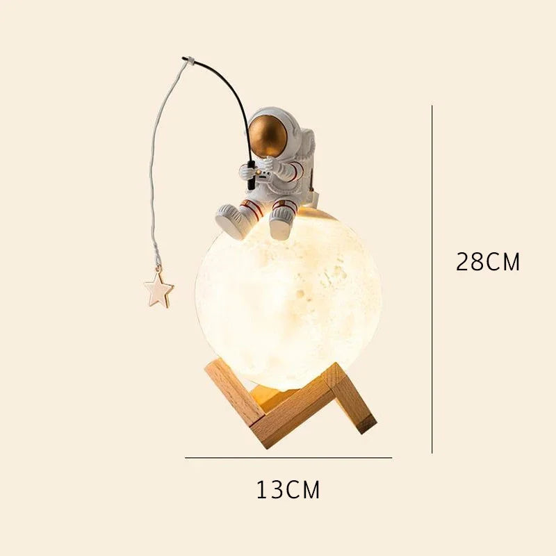 Night Light Astronaut Moon Design Dimmable Touch-Control LED