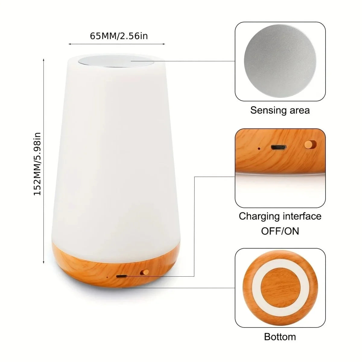 Night Light Rechargeable Remote Control 10-Hour Battery Life