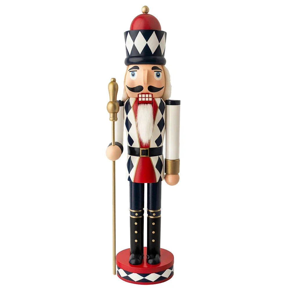 Nutcracker Figure Hand-Painted Wood 11.8-Inch