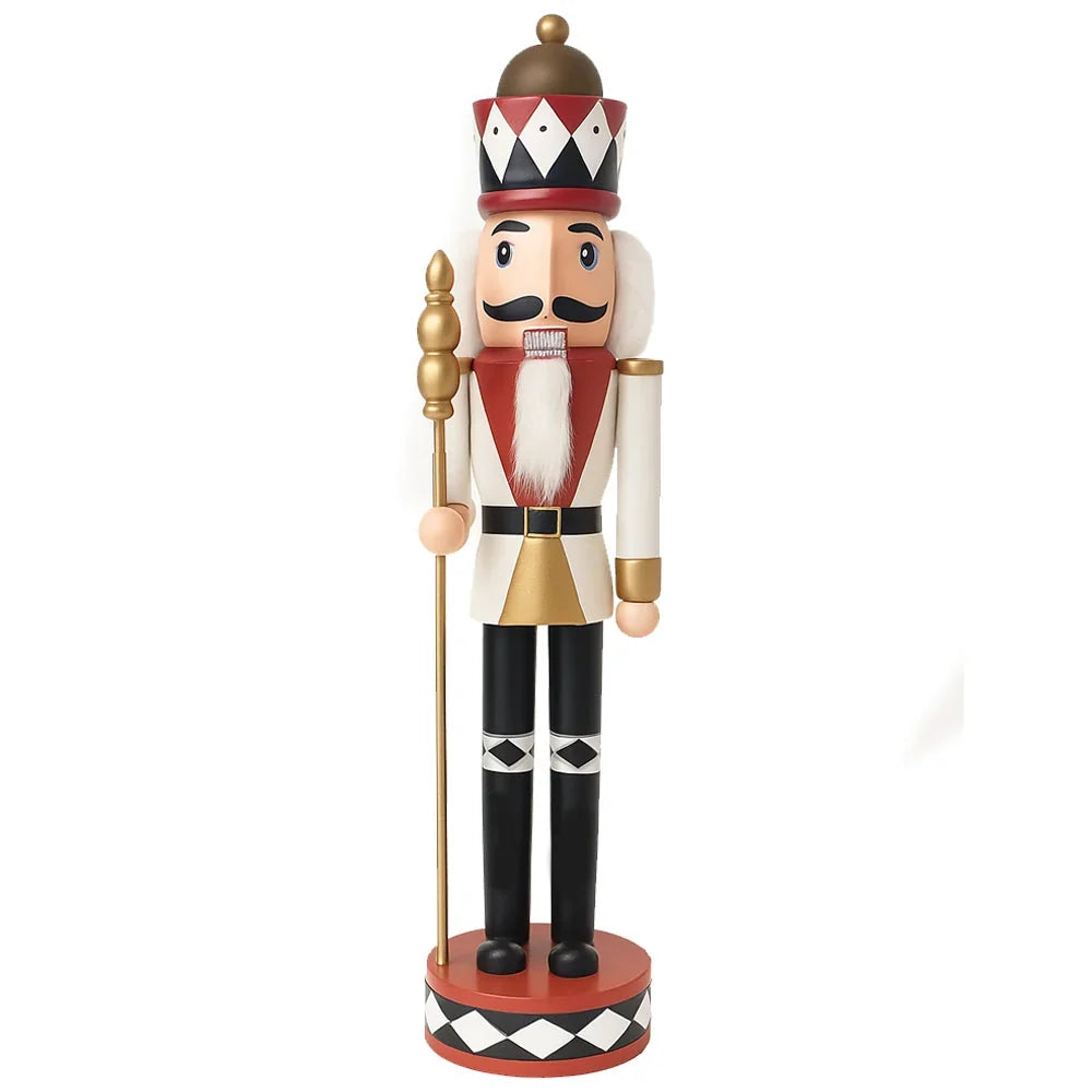 Nutcracker Figure Hand-Painted Wood 11.8-Inch