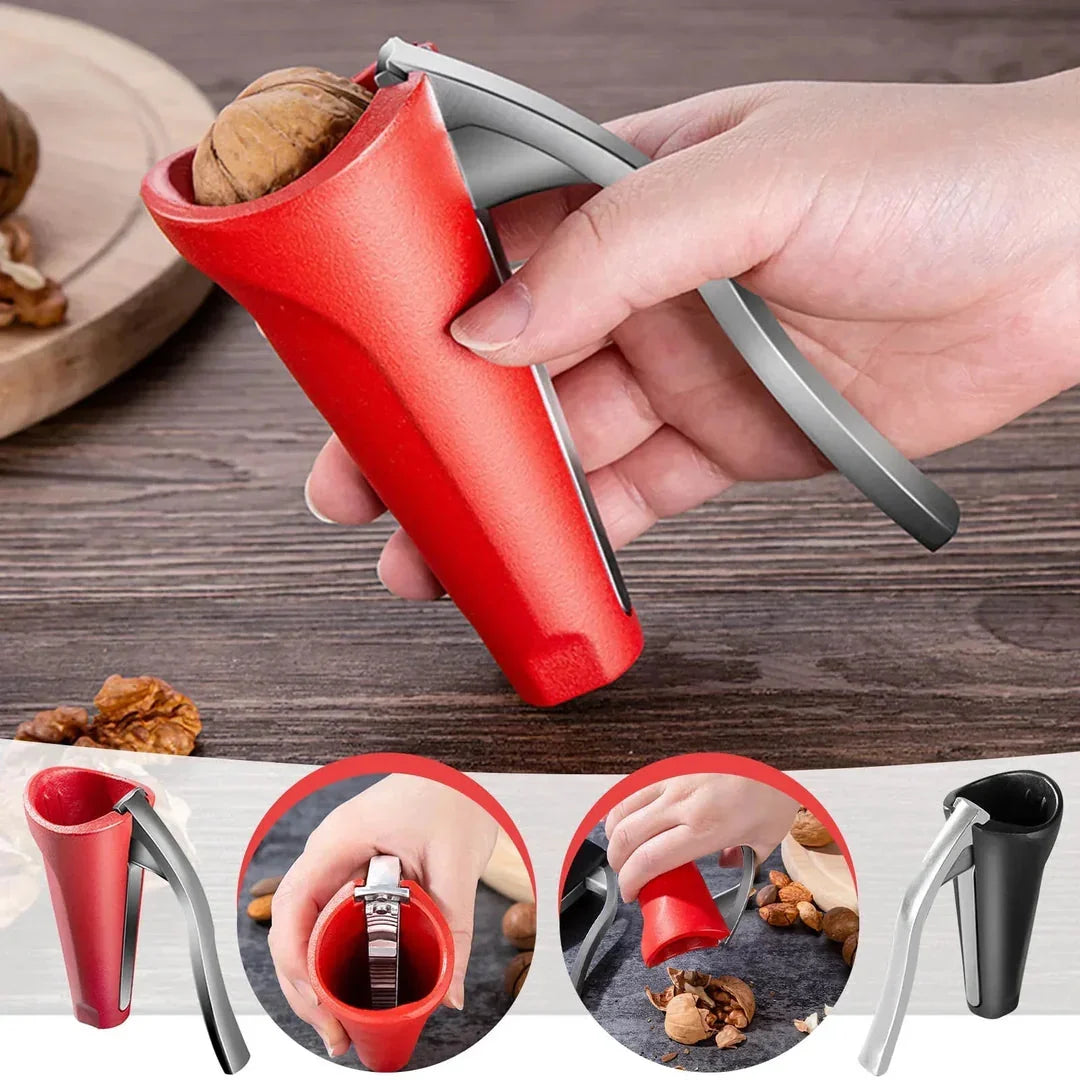 Nutcracker Stainless Steel Serrated Holder & Non-Slip Grip