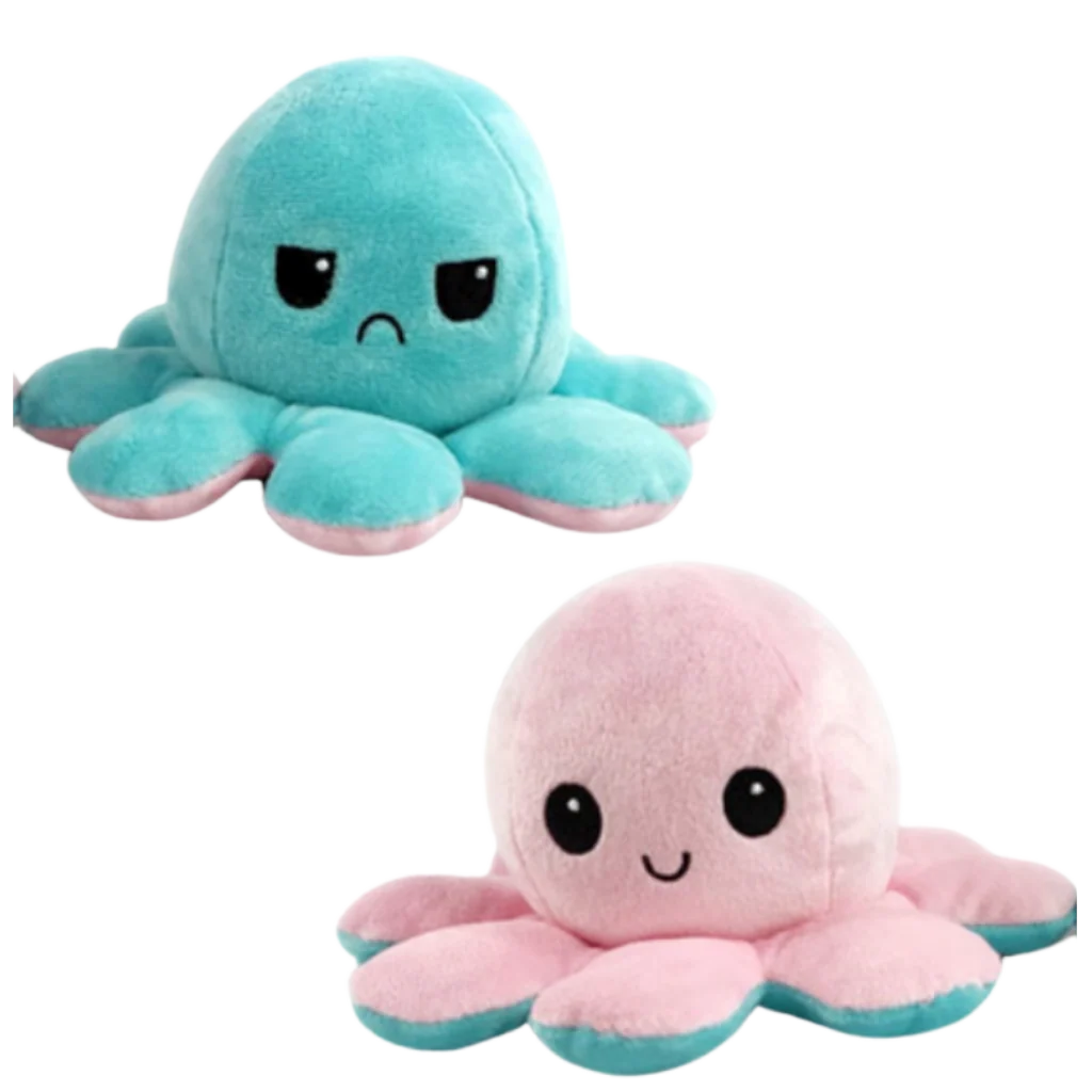 Octopus Plush Toy Reversible Happy & Sad Faces