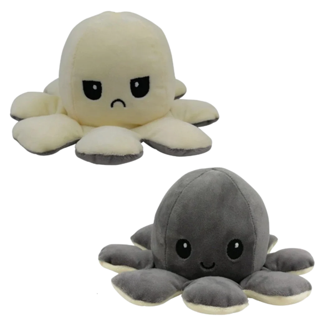 Octopus Plush Toy Reversible Happy & Sad Faces