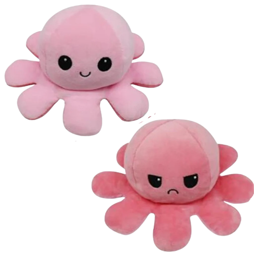 Octopus Plush Toy Reversible Happy & Sad Faces