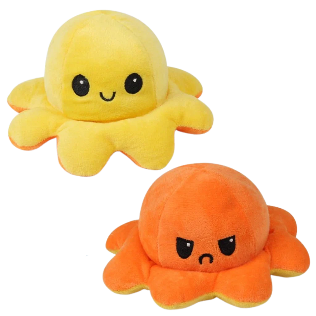 Octopus Plush Toy Reversible Happy & Sad Faces