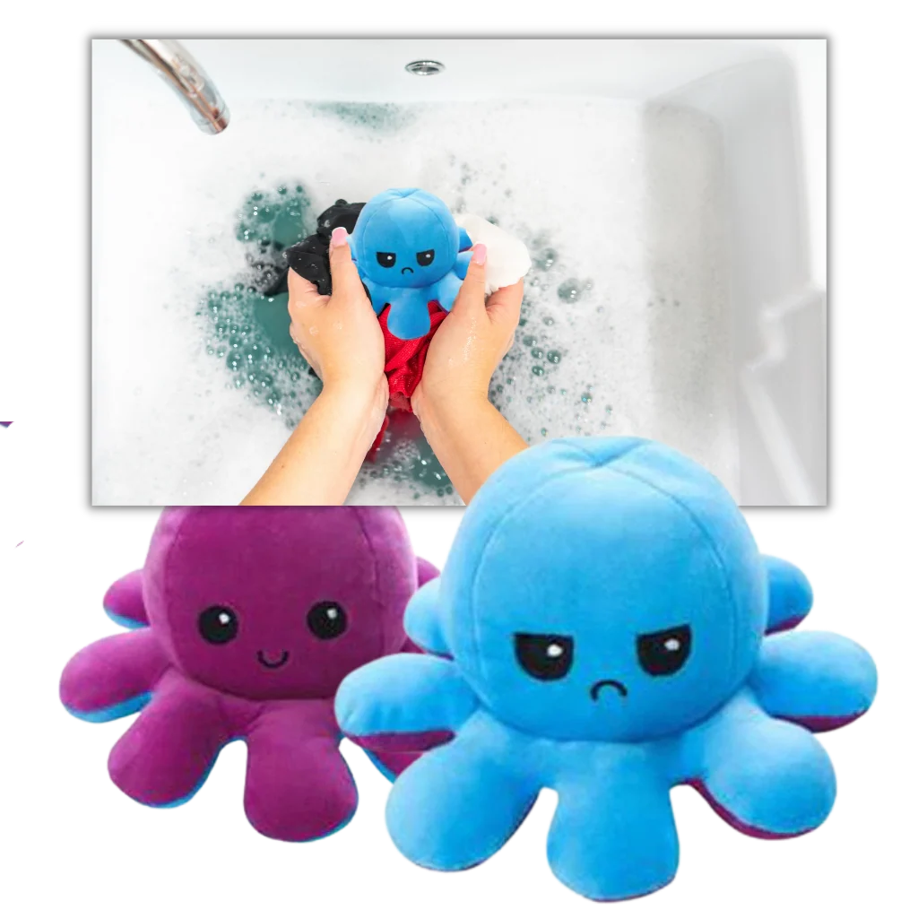 Octopus Plush Toy Reversible Happy & Sad Faces