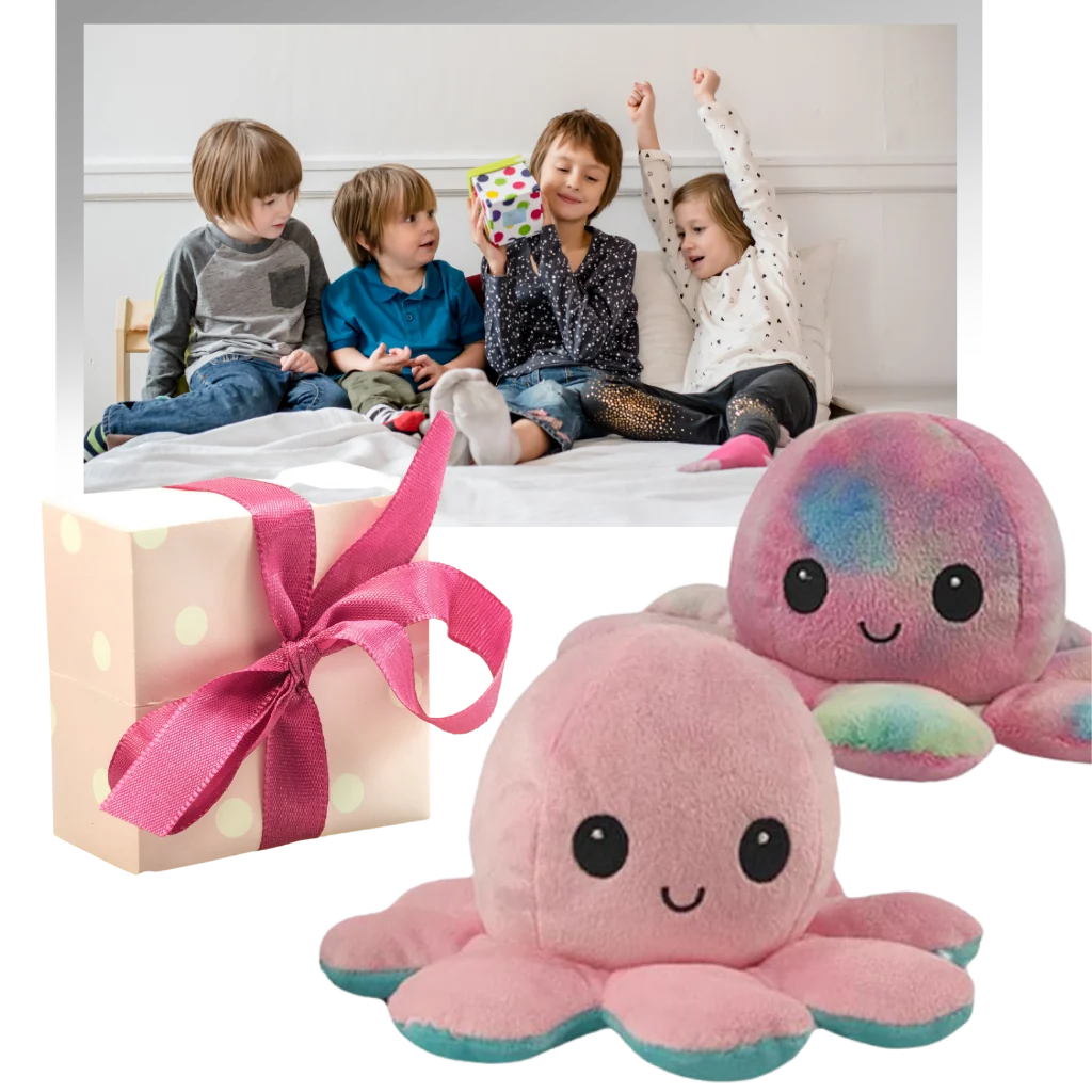 Octopus Plush Toy Reversible Happy & Sad Faces