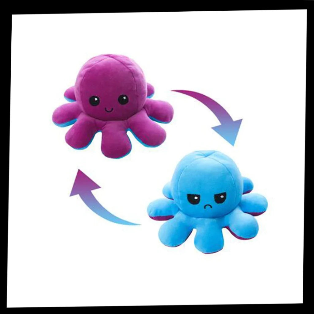 Octopus Plush Toy Reversible Happy & Sad Faces