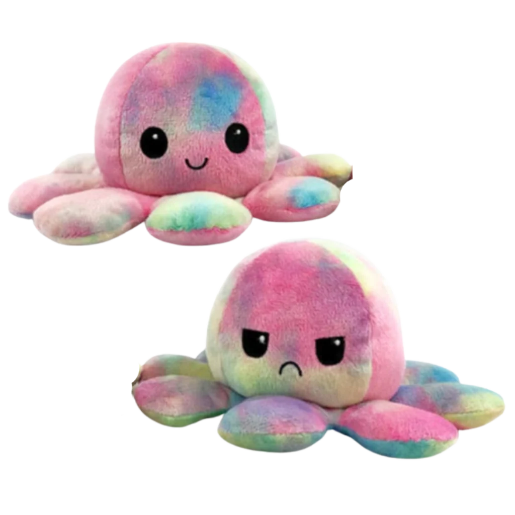 Octopus Plush Toy Reversible Happy & Sad Faces