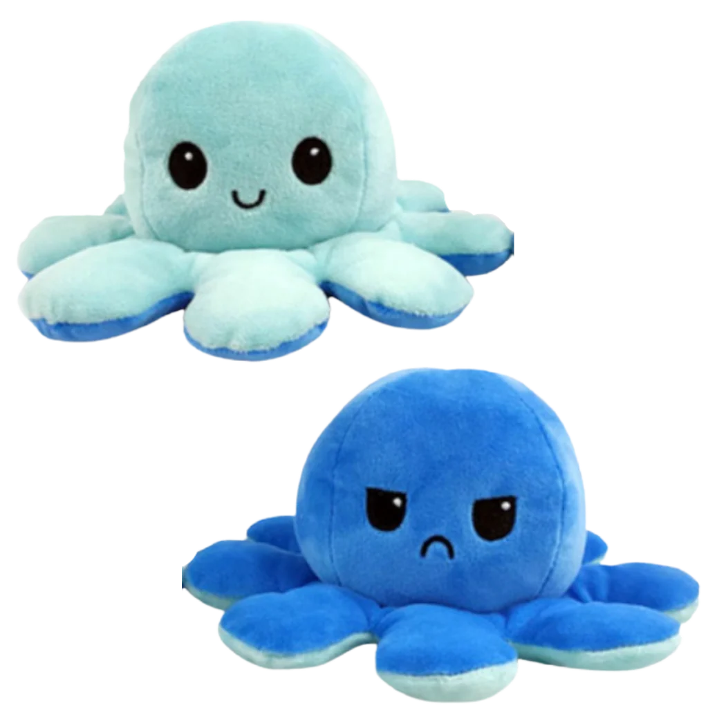 Octopus Plush Toy Reversible Happy & Sad Faces