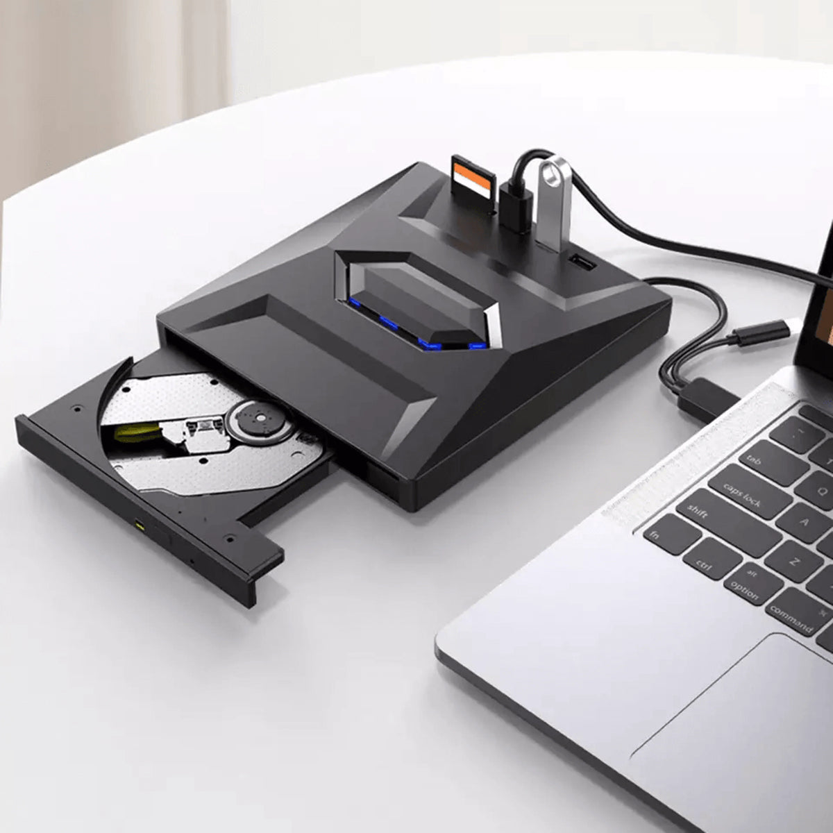 Optical Drive CD/DVD Burner SD Card Slot USB Hub