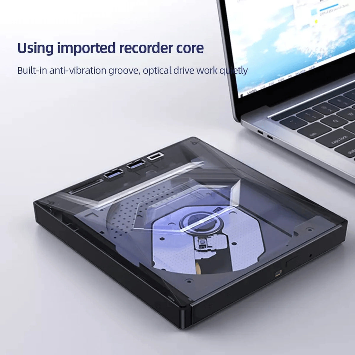Optical Drive CD/DVD Burner SD Card Slot USB Hub