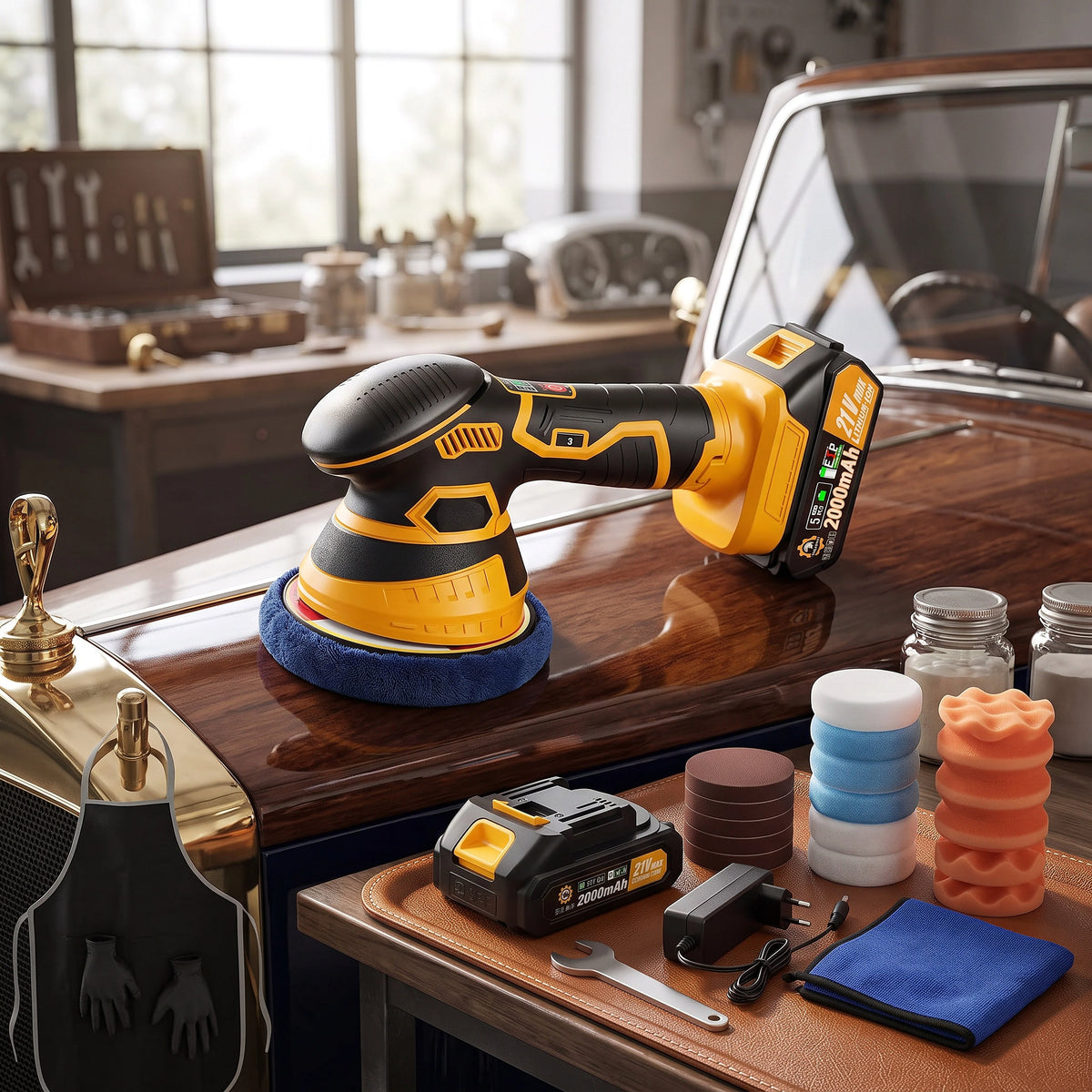 Orbital Buffer Cordless Variable Speed Foam Pad Set