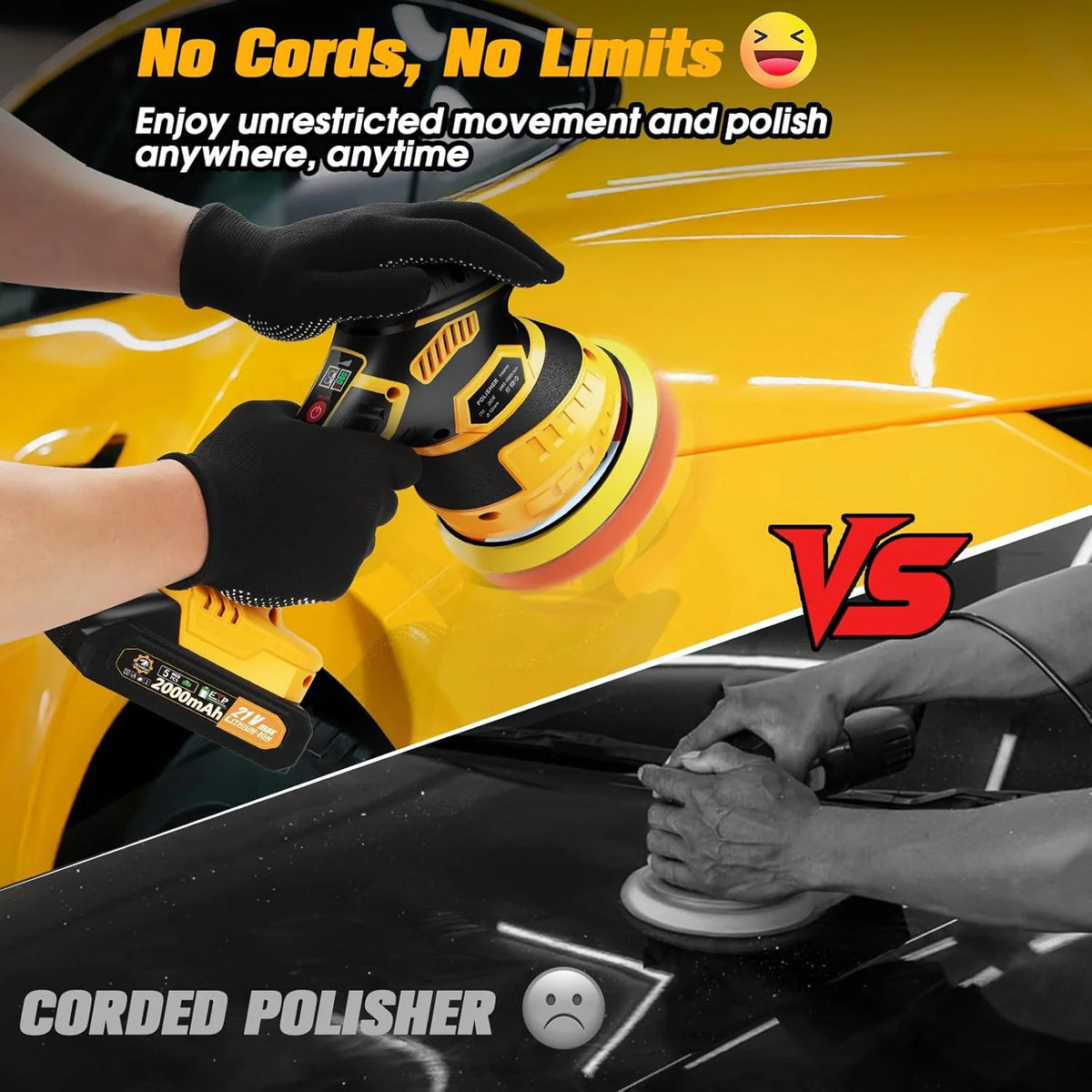 Orbital Buffer Cordless Variable Speed Foam Pad Set