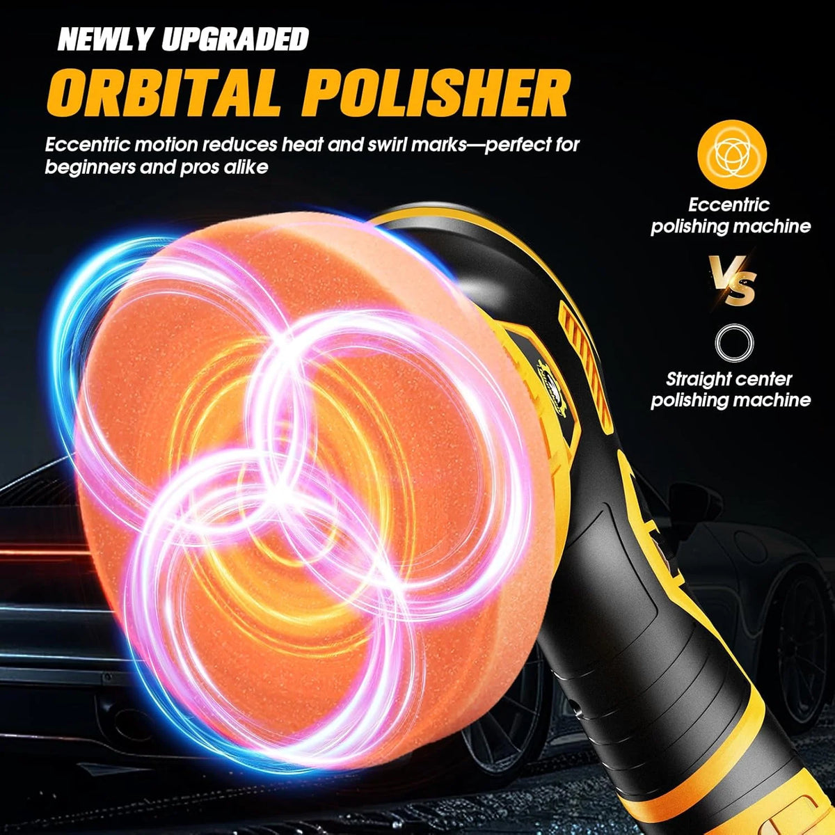 Orbital Buffer Cordless Variable Speed Foam Pad Set