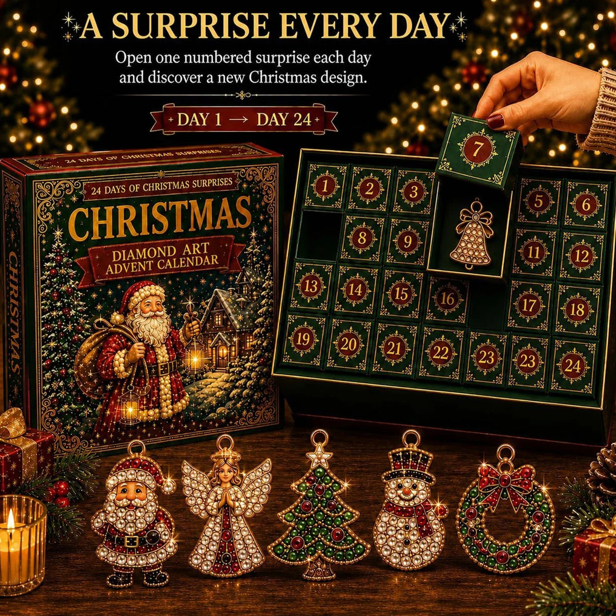 Ornament Advent Calendar Diamond Painting Set of 24