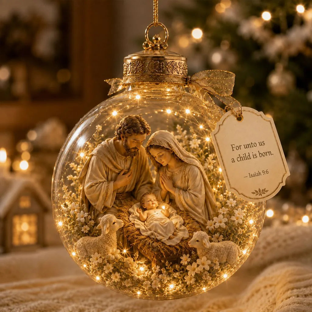 Ornament Lighted Christian Scripture Keepsake
