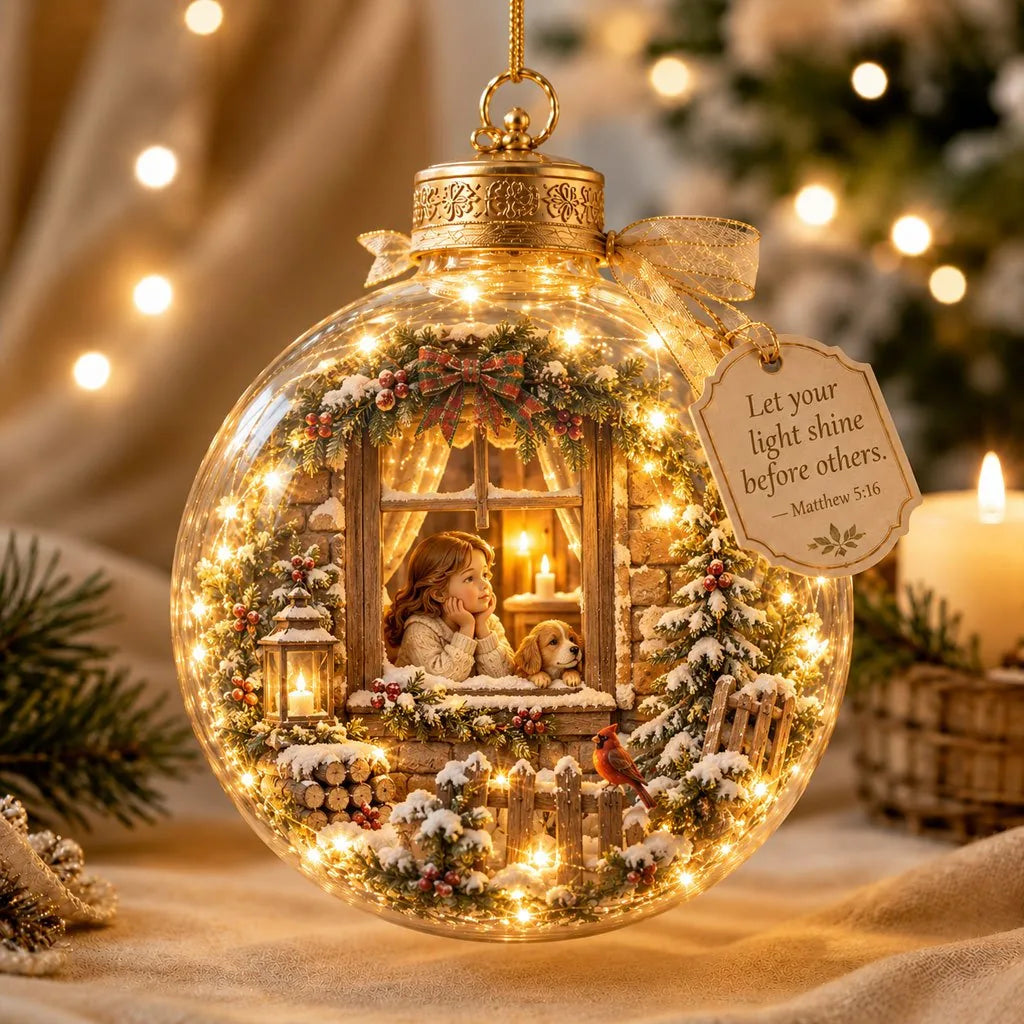 Ornament Lighted Christian Scripture Keepsake