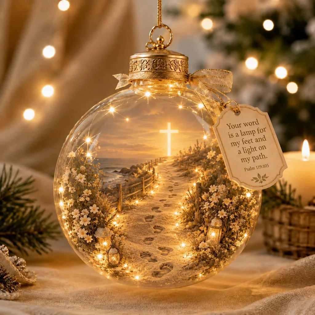 Ornament Lighted Christian Scripture Keepsake