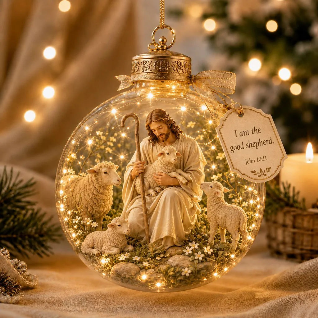 Ornament Lighted Christian Scripture Keepsake