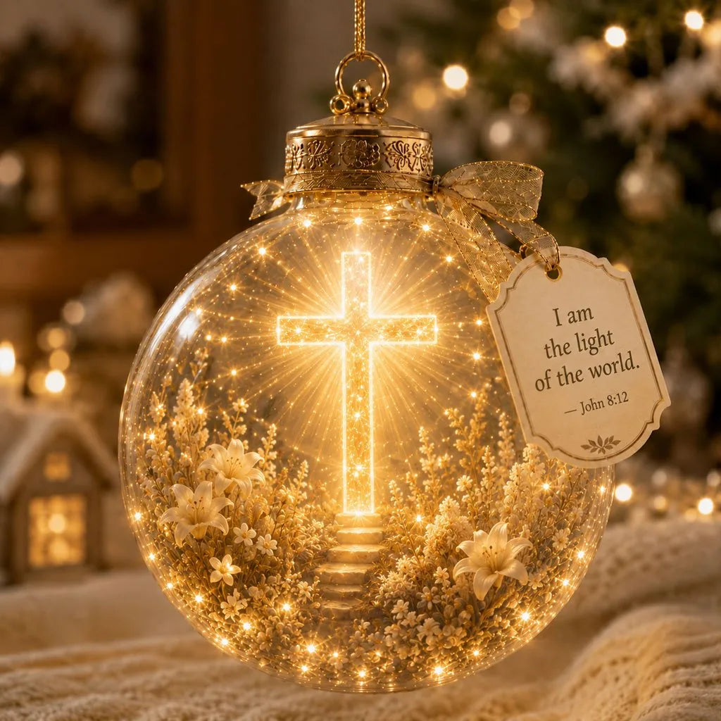 Ornament Lighted Christian Scripture Keepsake