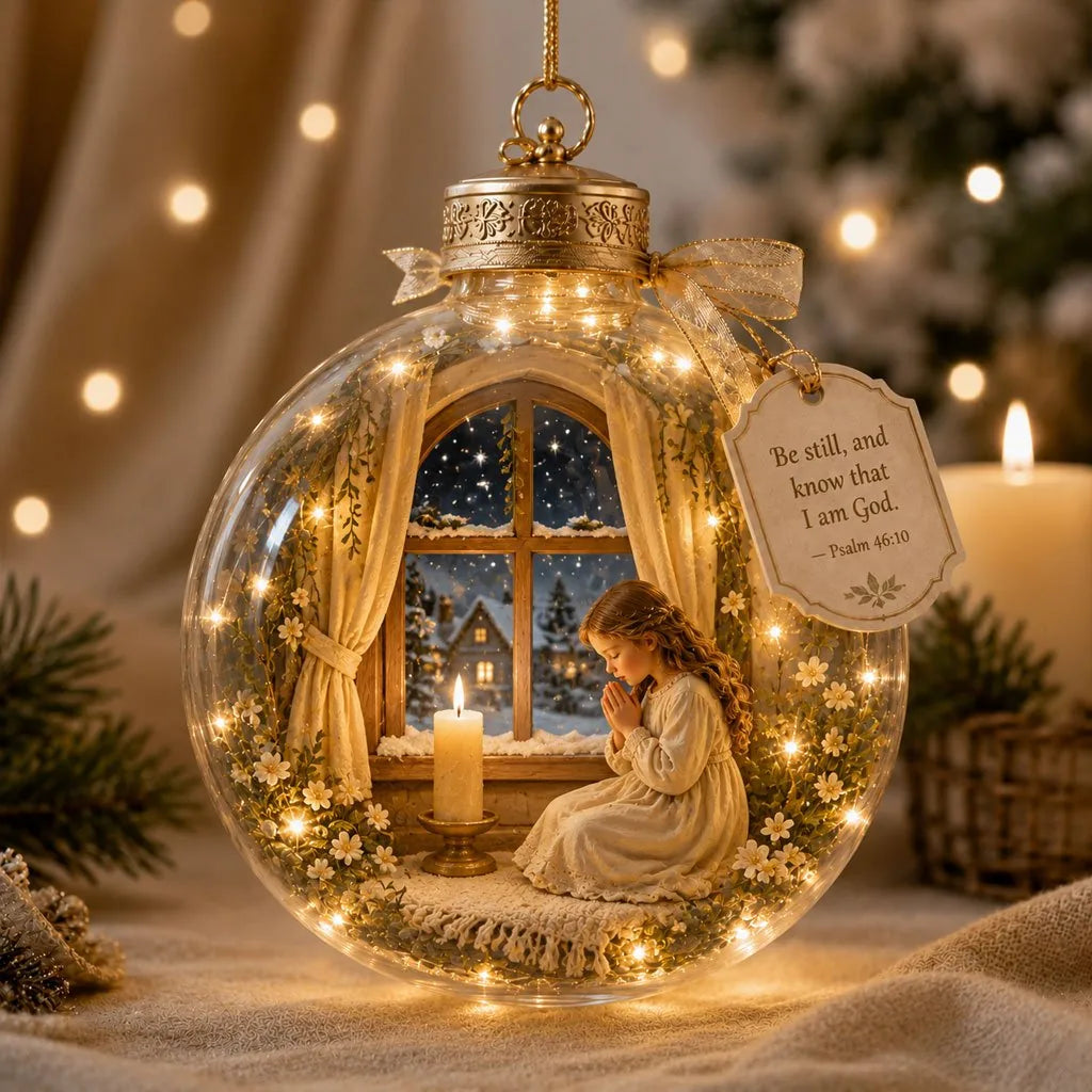 Ornament Lighted Christian Scripture Keepsake